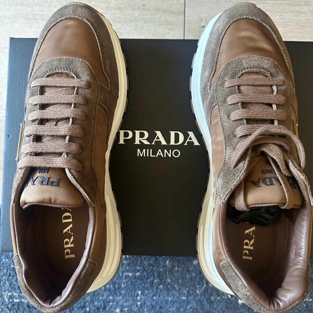 Prada Men’s Prax 01 Suede and Re Nylon Sneaker - Picture 3 of 9